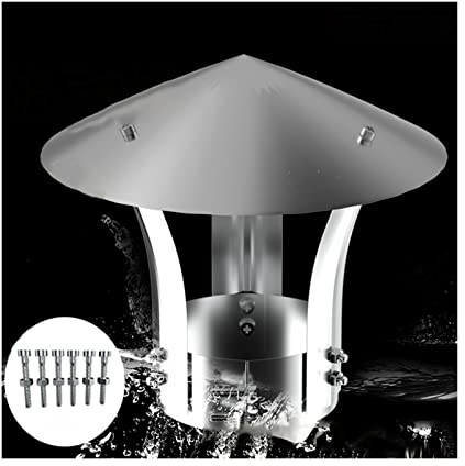 Schornsteinhaubenkappe, Regenschutz für Dachschornsteinabzugsrohre, Schutzkappe am Ende des Heizofens, Abgasrohr, Schornsteinregenkappe für Bauernhöfe, Industrieanlagen, d12 cm * 25 cm / 4,72 Zoll * 9