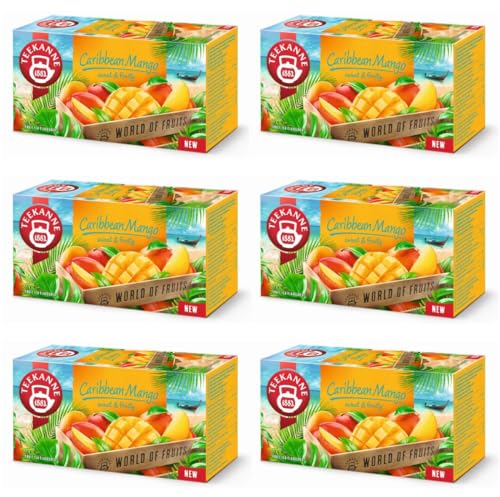 TEEKANNE - Caribbean Mango Fruit Tea- Früchtetee mit Mangogeschmack - 6 x 20 (Dekond gift)