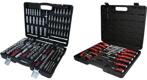KS Tools 917.0795 1/4+3/8+1/2 Steckschlüssel-Satz, 195-tlg & 151.1150 ERGOTORQUEmax Schlagkappen-Schraubendreher-Satz, 13-tlg