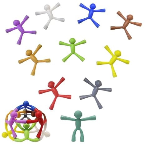 10 Pcs Mini Man Magnetic People, Multi-Color Silicone Humanoid Magnetic Gizmo, Travel Fun Toys