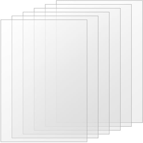 FUNSUEI Transparente Acrylplatten im A3-Format, 297 x 420 mm, 3 mm, transparente Acryl-Kunststoffplatten, rechteckig, transparente Acrylplatten für Malerei, Rahmen, Ersatz, 6 Stück