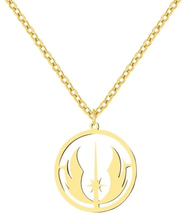 Caiduoduo Halsketten Jedi Symbol Anhänger Kette Gothic Halskette Für Frauen Schmuck Hip Hop Mann