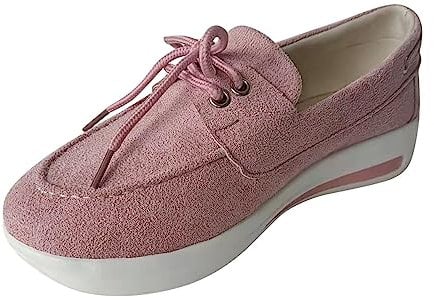 Summer Shoes Women Navy Ballet Pumps for Women Fashion Lace Up Color Ladies Platform Solid Shoes Casual Wedge Women's Casual Shoes Summer Shoes Women Navy Ballet Pumps for Women (Red, 37)