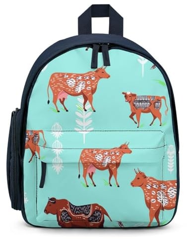 Treer Wasserdicht Rucksack Kinder, 3D-Tiere Schulrucksack für Kinder Nylon Kinderrucksack Mädchen Jungen Kindergartenrucksack Schulranzen für 3-10 Jahre (Bison,32x24x15cm)