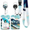 Ausweishülle mit Band, Id Badge Holder Breakaway Lanyard für, Einziehbare Badge Reel, Abnehmbare Namensschild Clips, Hals Lanyard Strap, Lehrer Büro Geschenke (Sonnenaufgang im Wald)