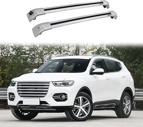 WeiYH Auto Dachreling Bars Rack für Haval H6 SUV 2017 2018 2019 2020, Anti-Rost Koffer Gepäck Frame Travel Rack Cargo Railing Rack, Dachgepäckträger Rails