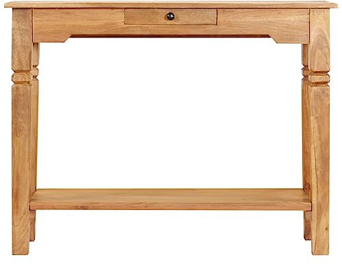 HEFZGDB Konsolentisch 100x40x76 cm Massivholz Akazie Kaffeetisch Beistelltisch Couch Wohnzimmertisch Stubentisch für Wohnbereich Arbeitszimmer Balkon Schlafzimmer