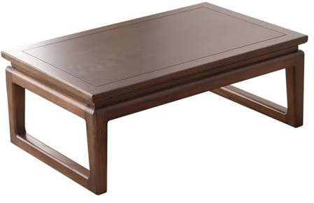 Massivholz-Tatami-Kleiner Couchtisch, Neuer Chinesischer Coffee Table, Aus Natürlicher Ulme, Hervorragende Tragfähigkeit, Geeignet for Balkone, Erdbetten, Teestuben(50CM)
