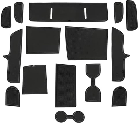 LUWU for 2025 2026 Tucson Accessories - for 2025 2026 Hyundai Tucson Limited Door Slot Mats 2025 Tucson Hybrid Cup Holder Insert Coaster Center Console Liners Mats Black Trim - 15 PCS/Sets