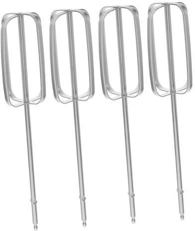 Rührbesen 4 Stück aus Edelstahl, Silber, Ersatzteil | Handrührgerät Ersatzteile, Vielseitig für Kochen und Kleinproduktion, Leicht zu Reinigen