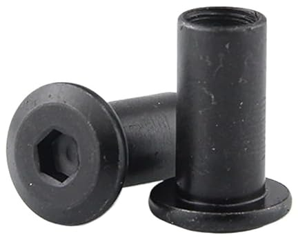 10-20pcs/lot M3 M4 M5 M6 M8 Steel Black Furniture Nut Large Flat Hex Socket Head Rivet Connector Insert Joint Sleeve Cap Butt(M4 10PCS,X 10mm(L))
