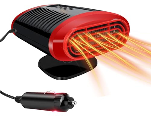 12V Autoheizung, 2-in-1 Heizung/Kühlung Autoheizung mit 360° Drehbasis, 150W Tragbare Autoheizung, Auto Heizung für Auto Zigarettenanzünder, Windschutzscheiben Defroster für Autos und SUVs