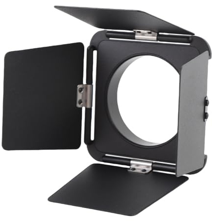 Alette Paraluce 4 Foglie per Attacco Piccolo Bowens, Barndoor Lega Alluminio per Luce Video Mini Mount Controllo Illuminazione Fotografia Nero