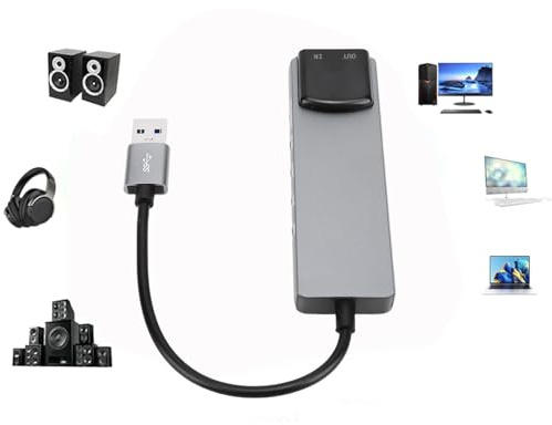 Scheda audio surround USB 7.1, adattatori audio esterni per musica digitale ad alta risoluzione SPDIF Porta di ingresso USB 2.0 Amplificatore streaming live per PC portatile