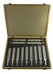 Eisco Labs 13 Piece Aluminum Tuning Fork Set in Wooden Case
