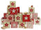 Papierdrachen DIY Adventskalender Kisten Set - Motiv Rot-beige - 24 bunte Schachteln zum Aufstellen und zum Befüllen - 24 Boxen - von Papierdrachen