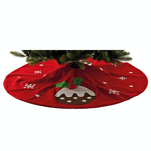 Festive Productions Christmas Pudding Tree Skirt : Red : 140cm : P012927