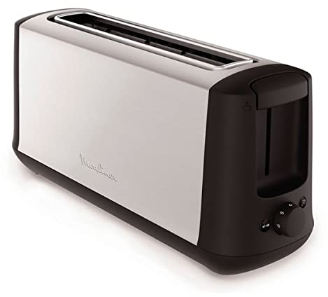 Moulinex LS340811 1rebanada(s) 1000W Negro, Acero inoxidable - Tostador (1 rebanada(s), Negro, Acero inoxidable, Acero inoxidable, Giratorio, 1000 W)