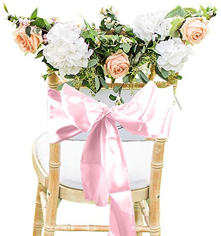 Trimming Shop Satin Chair Sashes 7x108 Decorative Bow Sash for Wedding, Party, Banquet, Hemmed Edges, Reusable, Elegant Ties for Chairs, Christmas Event Supplies Decoration, Royal Blue, 100pcs