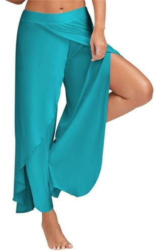 Hosen Damen Sporthose Yogahosen Sport Pumphose Haremshose Leichte Sommerhose Marlene Hose Türkis XL