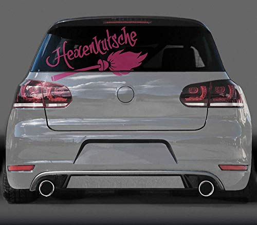 Aufkleber Hexe Auto Motorrad klein groß Hexenhut Besen Hexenkutsche Katze Fledermaus Sterne An Bord | Helm Sticker | Motorhaube Heck Tank Seite Fenster | verschiedene Motive, Größe & Farbe anpassbar