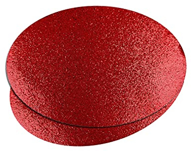 YöL 6 Placemats Set Christmas Red Glitter Oval Festive Xmas Table Home Decor Party Tableware Christmas Decorations