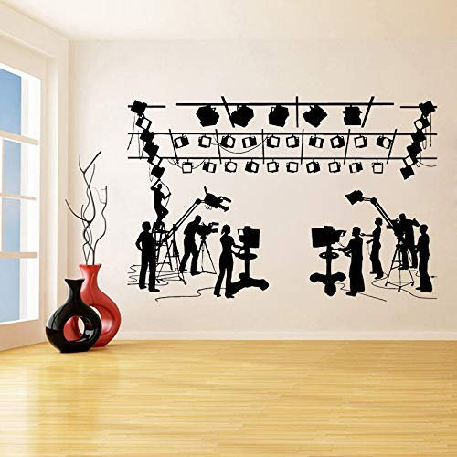 Film Crew Wandtattoo Kino Kino Kino Film Shooting Wandaufkleber Vinyl Wasserdicht Künstler Home Decoration Aufkleber Wandbild 86X57Cm