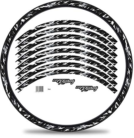 16-teiliges Set Felgenrandaufkleber Sticker für Fahrrad Felgen im Future Design Komplett Set für 27 29 für Rennrad Mountainbike MTB Laufrad RX027 (Weiß, Matt)