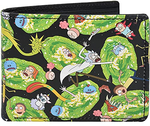 Concept One Rick and Morty Bifold Wallet in a Decorative Tin Case, Multi, Mehrfarbig/Meereswellen (Ocean Tides), Rick and Morty Bifold Wallet in a Decorative Tin Case