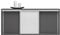 Furniture24 Kommode 160 cm Sideboard mit 3 Schiebetüren Schrank Schiebetürenschrank Büroschränk Grau/Weiß Glanz