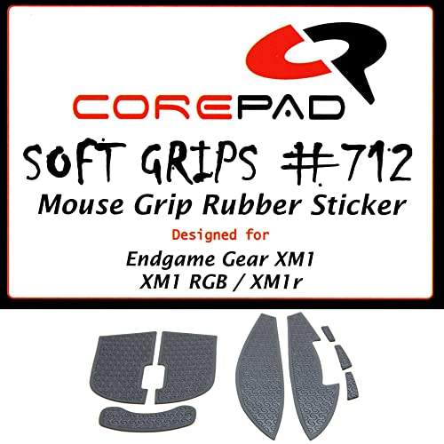 Corepad Soft Grips - Selbstklebende vorgeschnittene Anti-Rutsch Aufkleber für PC Gaming Mäuse (Black, Endgame Gear XM1 / XM1 RGB / XM1r)