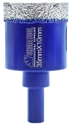 SHDIATOOL Forets Diamant 35mm Scie Cloche à Tige Triangulaire pour Porcelaine Céramique Carrelage Granit Marbre