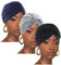 3er-Pack Turban Chemo Beanie, Kopfwickel Cap Baumwolle Indien Kopfbedeckung für Frauen Krebs Patienten, Schwarz & Grau & Marineblau