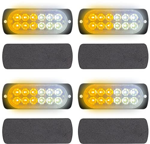 Rantecks ​​4PCS 12LEDs Luci stroboscopiche di emergenza Barra luminosa stroboscopica lampeggiante pericolo per auto camion furgoni fuori strada veicolo ATV SUV