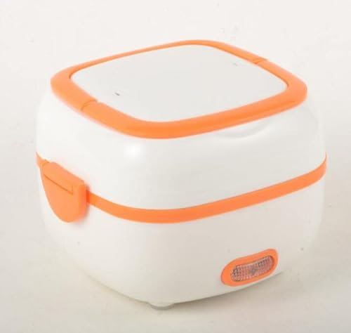 EdirFtra Caja de Almuerzo eléctrica, Calentador/Horno/Vapor de Tres en uno (con tazón de Acero Inoxidable), Bandeja de Vapor de Huevo, Cuchara, 17,5 * 13,5 cm