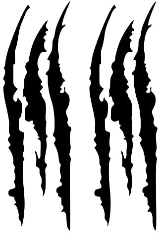 GamesMonkey® – 2 Stück Monster Claw Scratch Sticker Monster Scratch Autoaufkleber, Kratzspuren-Aufkleber, Auto-Deko-Aufkleber, starke Klebkraft, einfach anzubringen (Schwarz)