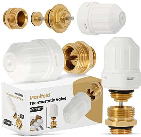 Répartiteur thermostatique robinet à goupille 1/2'' M30x1,5 M30x1,5 mm Contrôle de la température Laiton Polypropylène