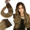 Hetto Tape Extensions Echthaar Balayage Tape in Extensions Echthaar 45 cm Balayage Mittel Braun to Licht Braun Seidig Gerade Invisible Tape Klebe Remy Haarverlangerung 20pcs 50g #6/8/14