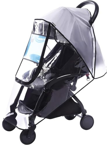 Norhogo Regenschutz Kinderwagen, Regenverdeck mit Frontkontaktfenster, sonnensegel Kinderwagen Kinderwagenschirm aus Eva-Material, Gute Luftzirkulation, Schadstofffrei - transparent