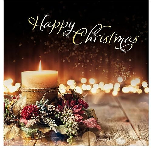 Just Cards Direct Weihnachtskarten – Weihnachtskerze, 10 Weihnachtskarten in Packung mit 10 weißen Umschlägen – entworfen, bedruckt und von Hand verpackt in Großbritannien