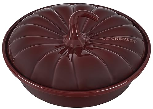 Le Creuset Panadero de calabaza de cerámica con tapa, 9 pulgadas, Rhone