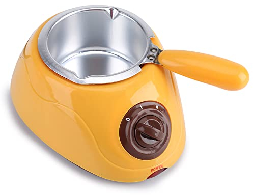 Tnfeeon Olla para Derretir Chocolate, Máquina Eléctrica para Derretir Dulces de Chocolate, Herramienta de Cocina con Juego de Moldes DIY, Herramienta para Derretir Chocolate (Amarillo)