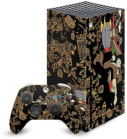 Head Case Designs Offizielle Looney Tunes Wile E. Coyote Graphics Und Charaktere Vinyl Haut Gaming Aufkleber Abziehbild Abdeckung kompatibel mit Xbox Series X Console and Controller Bundle