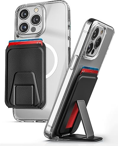 ENCASED Clear Case with Magnetic Wallet Designed for iPhone 15 Pro Case with Card Holder (Compatible with MagSafe) Clear