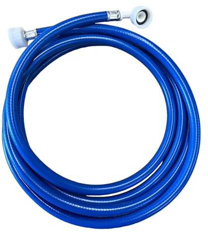 Quality Washing Machine Hose [Blue] 3.5 Metre Dishwasher Inlet Fill Hose, Hooked Ends, Washing Machine Inlet Pipe with Couplings for Easy Fit 25 Degree Max Temperature Washing Machine Accessories