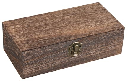 Mytayt Caja De Madera Pino Sin Tratar Con Tapa 20 x 10 x 6 cm Natural Marrón Pequeña