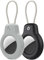 SPGUARD Kompatibel mit Apple AirTag Anhänger Secure Halter mit Kabel, 2er Pack Air Tag Lock Case Schlüsselanhänger Schlüsselring Hülle Gepäckanhänger für Schlüssel, Gepäck & mehr (Schwarz&Grau)