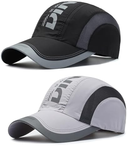 Baseball Cap Herren Damen, 2 Stücke Sports Mesh Baseball Cap, Baseballkappe Verstellbare, Outdoor Baseballkappe, Atmungsaktiv Mesh Basecap zum Damen, Herren, Draussen, Sport und Reisen(Schwarz, Grau)