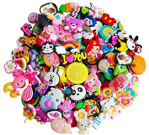 RnCop 35 Personalized Random Shoe Charms for Croc Charms, Clog Decoration Cartoon Anime Charms Shoe Accessories, Cartoon Pvc Shoe Charms Decoration Party Birthday Gifts