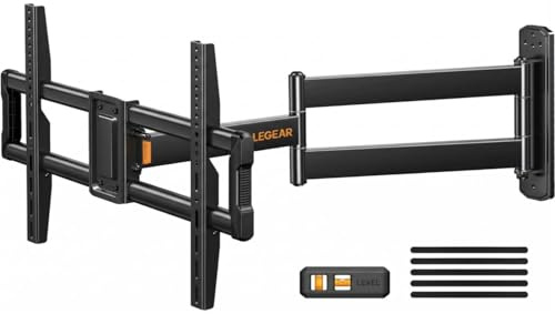 Perlegear Soporte de pared para TV de esquina de brazo largo para televisores de 32 a 75 pulgadas, VESA máximo 600 x 400 mm, soporta 100 libras